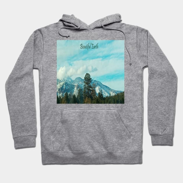 Snow Covered Mountains Beautiful Earth Hoodie by HutzcraftDesigns